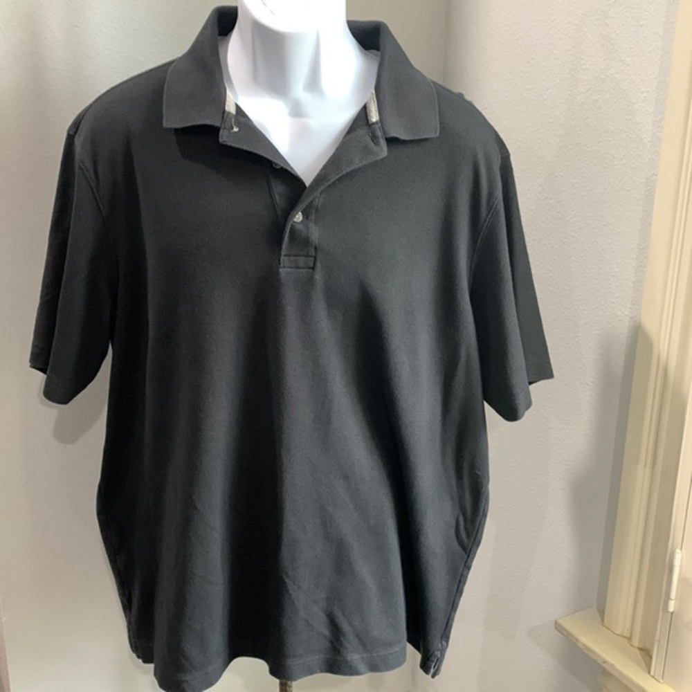 Eddie Bauer Travex Polo Shirt Mens size‎ Large Short Sleeve Gray Casual